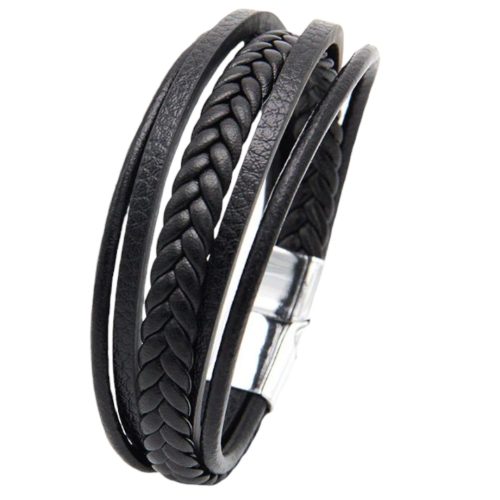 Pulsera Cuero Multicapas Unisex